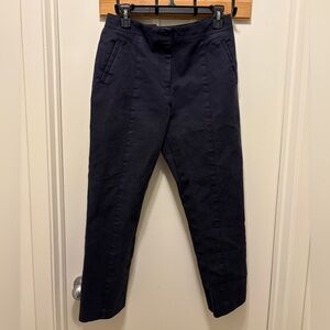 Tory Burch Navy Vanner Slim Leg Ankle Pants